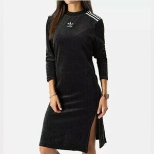 Womens Adidas Originals Plush Velour Trefoil Dress